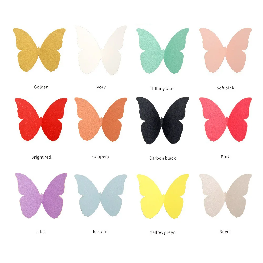 Confetti Balloon Set - 48Pcs/set Pearlescent Butterfly Sticker Paper 3D