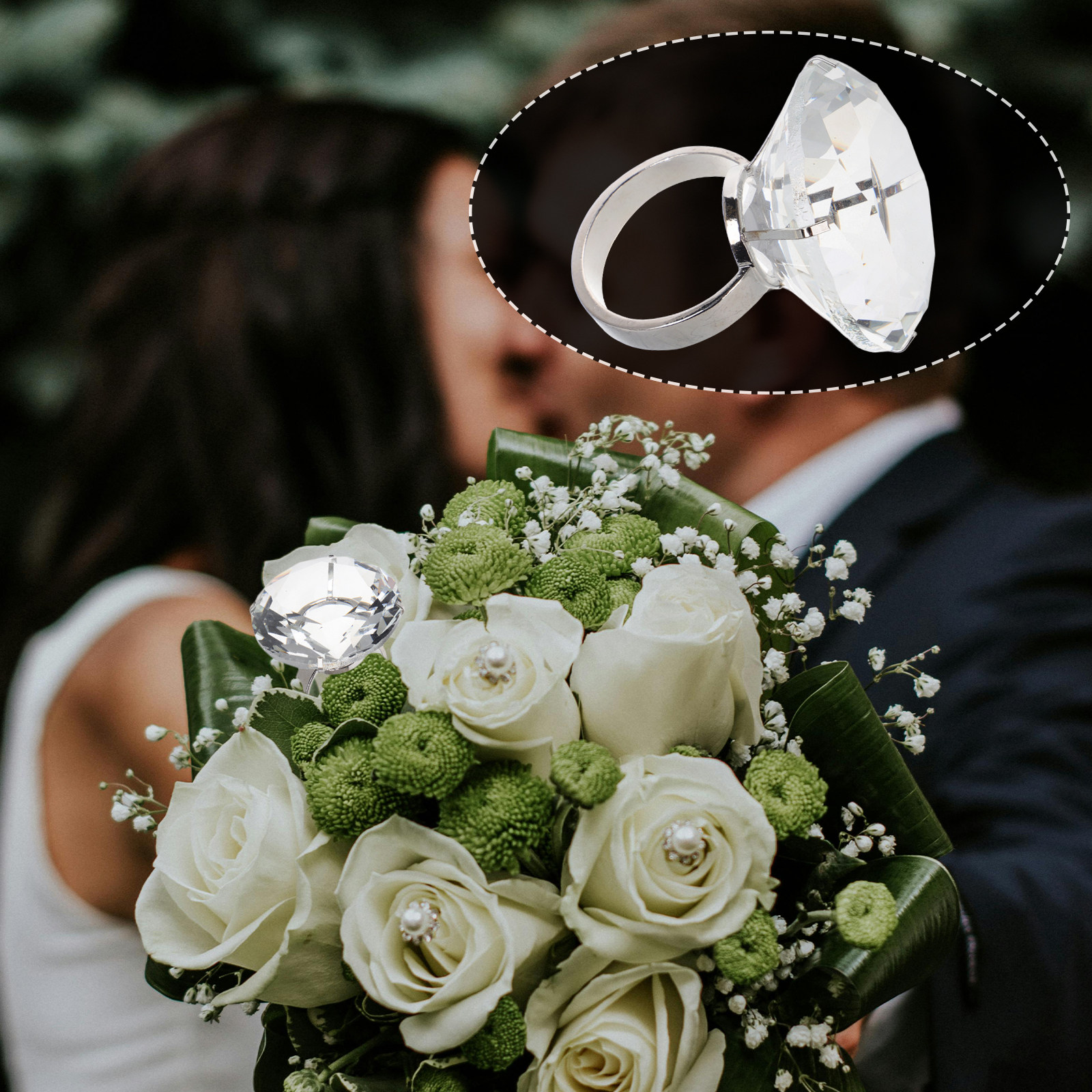 Wedding Supply Bulk - 6Cm Wedding Glass Ring Prop Crystal
