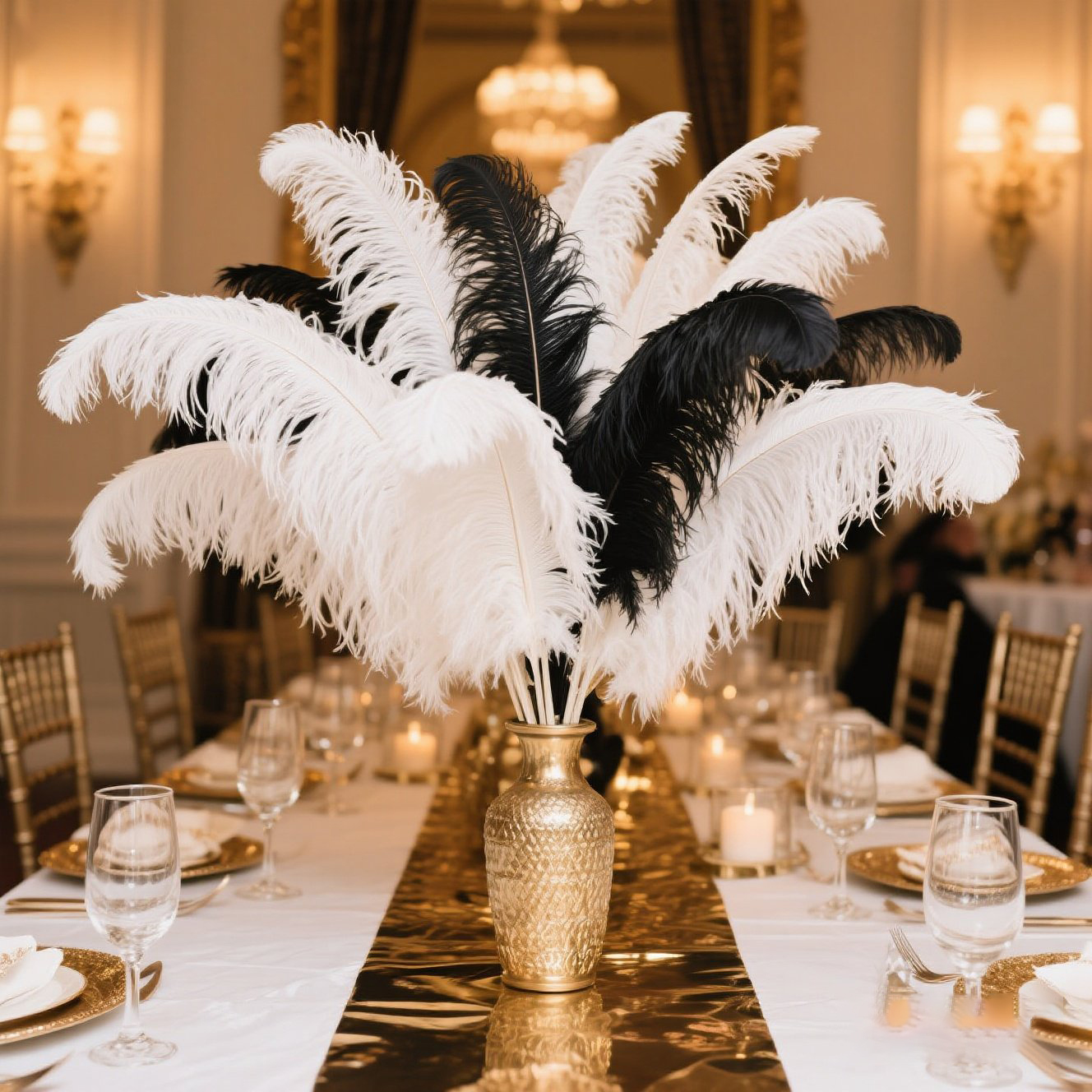 Wedding Supply Bulk - 2/5/10pcs Natural Ostrich Feathers 55-60cm/22-24inch Multicolor