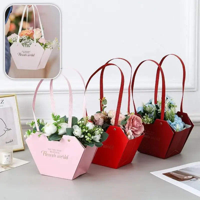Wedding Hampers - 1Pc Portable Flower Basket Rose Flower