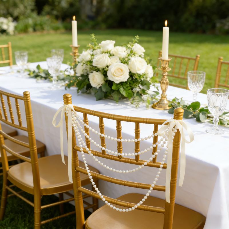 Pearl Bow Chair Decor 50Pcs Sa - مراجعة Bridal Sash Ribbon وسعره