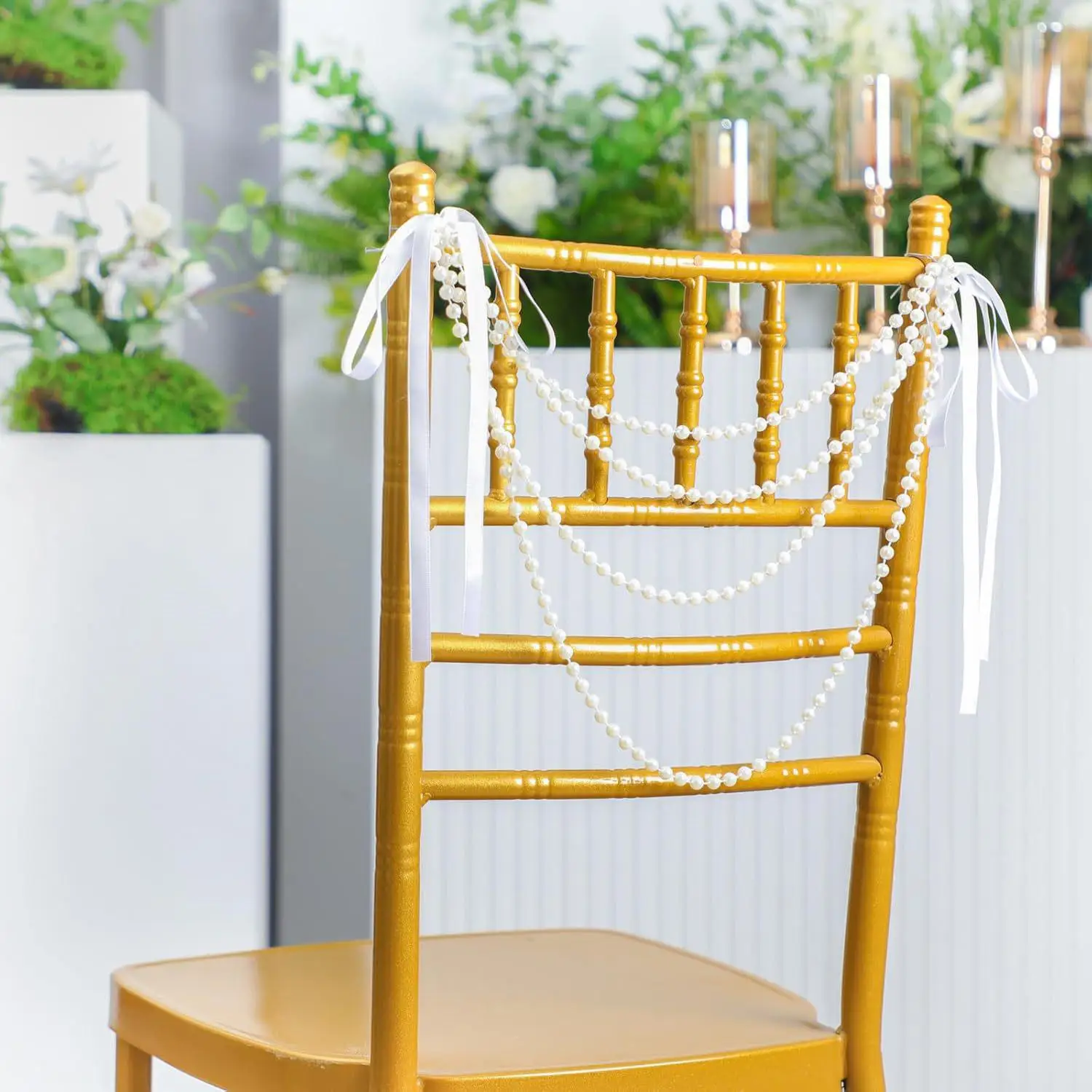 Pearl Bow Chair Decor 50Pcs Sa - مراجعة Bridal Sash Ribbon وسعره
