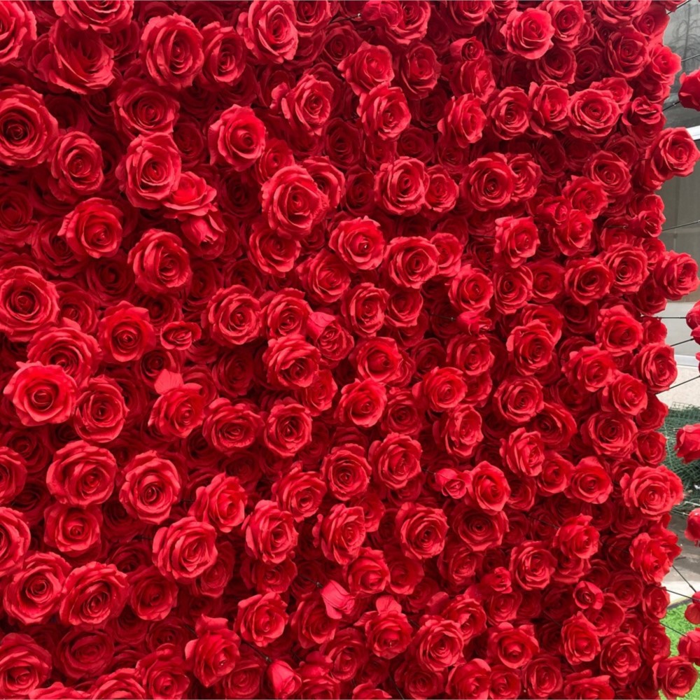 Uflower Red Rose 5D Cloth Flow - مراجعة Wedding Backdrop Curtain وسعره