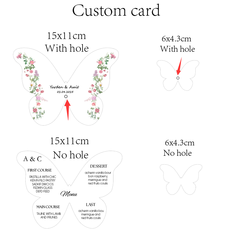 Custom Elegant Butterfly Menu  - مراجعة Wedding Supply Business وسعره