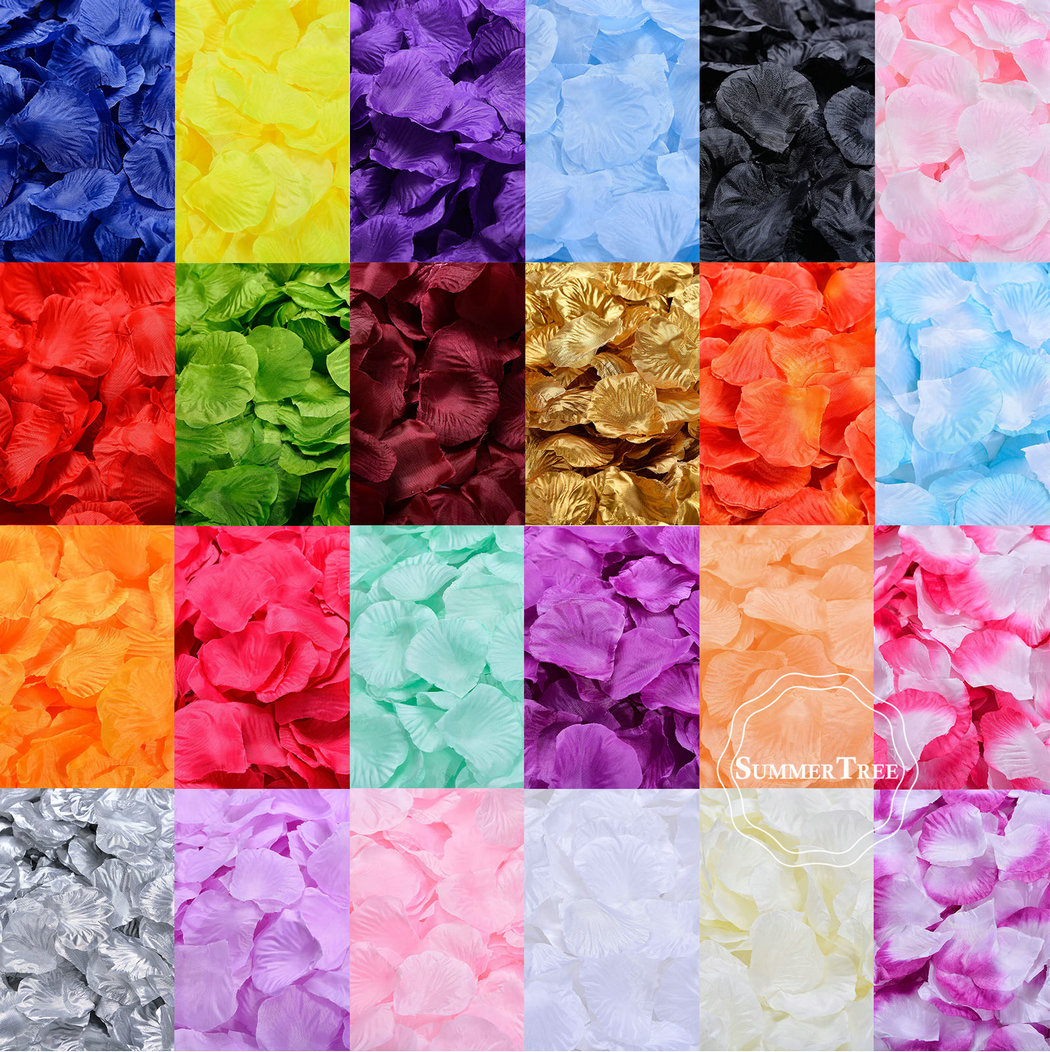 100pcs/pack Silk Rose Petals T - مراجعة Supply Wedding Venue وسعره