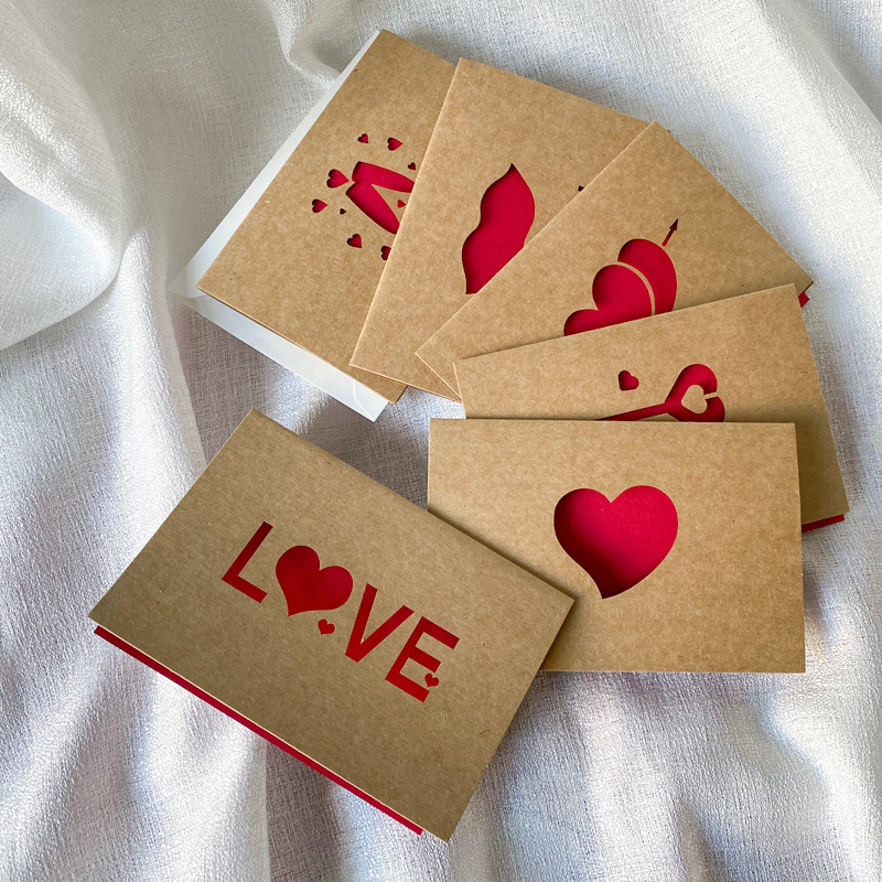 Love Gift Cards Red Kraft Pape - مراجعة Wedding Supply Business وسعره