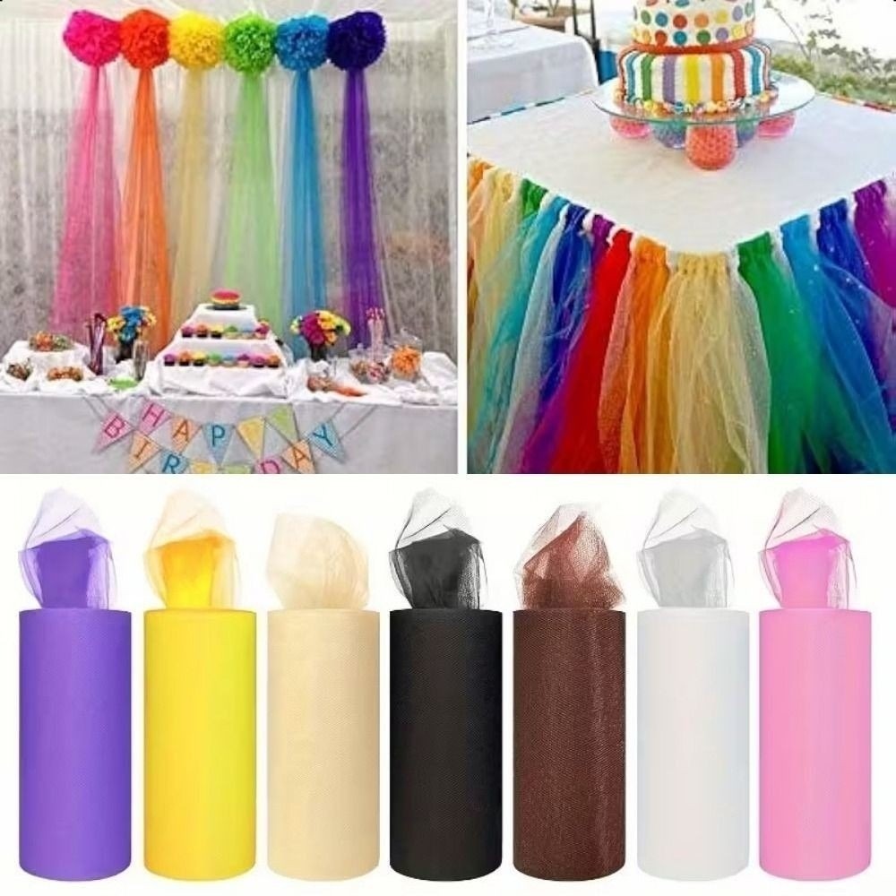 Multi-clolor Tulle Mesh Ribbon - مراجعة Wedding Backdrop Curtain وسعره