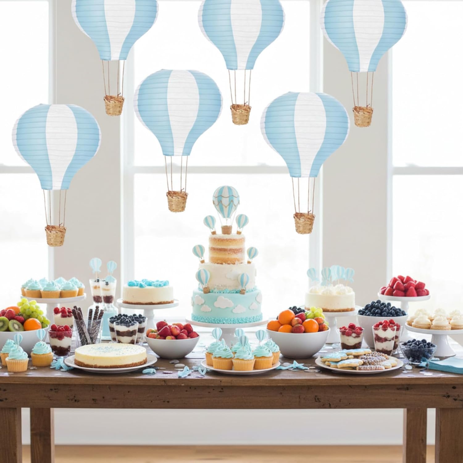 6-12Pcs Hanging Hot Air Balloo - مراجعة Confetti Balloon Set وسعره