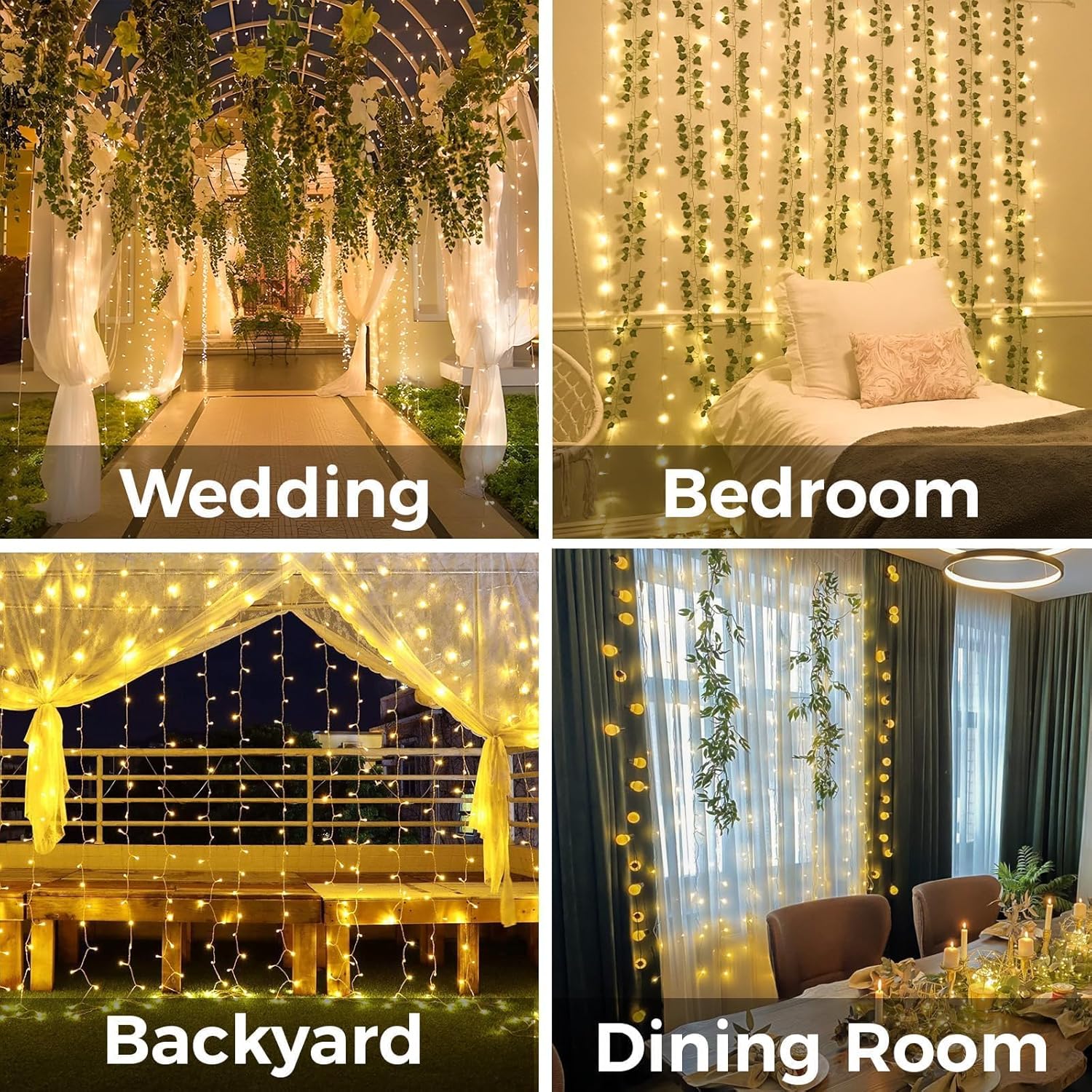 Curtain Lights For Bedroom 200 - مراجعة Wedding Led وسعره