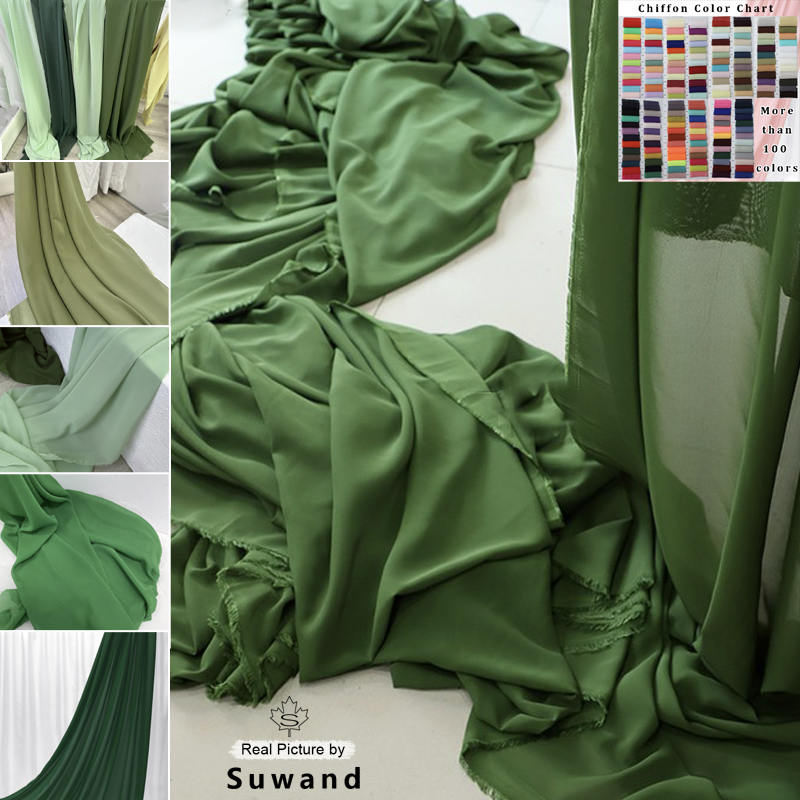 Olive Green Chiffon Fabric Bri - مراجعة Wedding Backdrop Curtain وسعره
