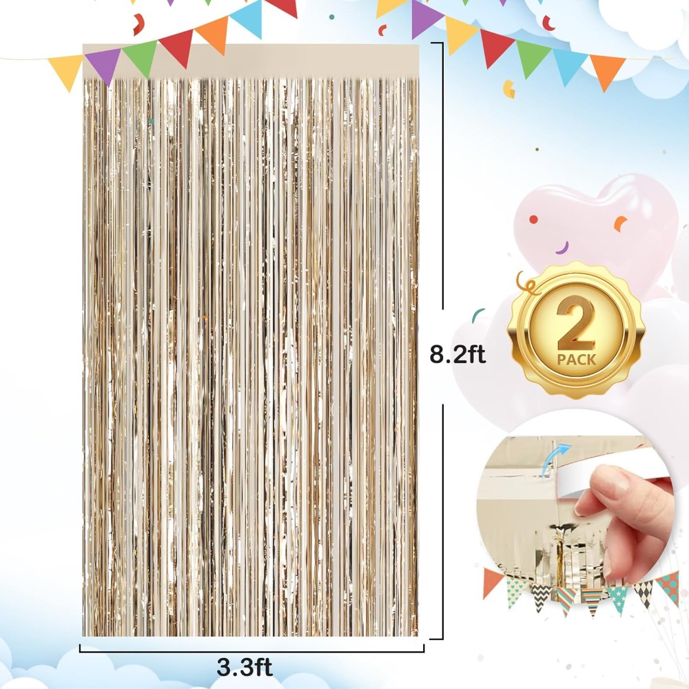 Foil Fringe Backdrop Curtains  - مراجعة Wedding Backdrop Curtain وسعره