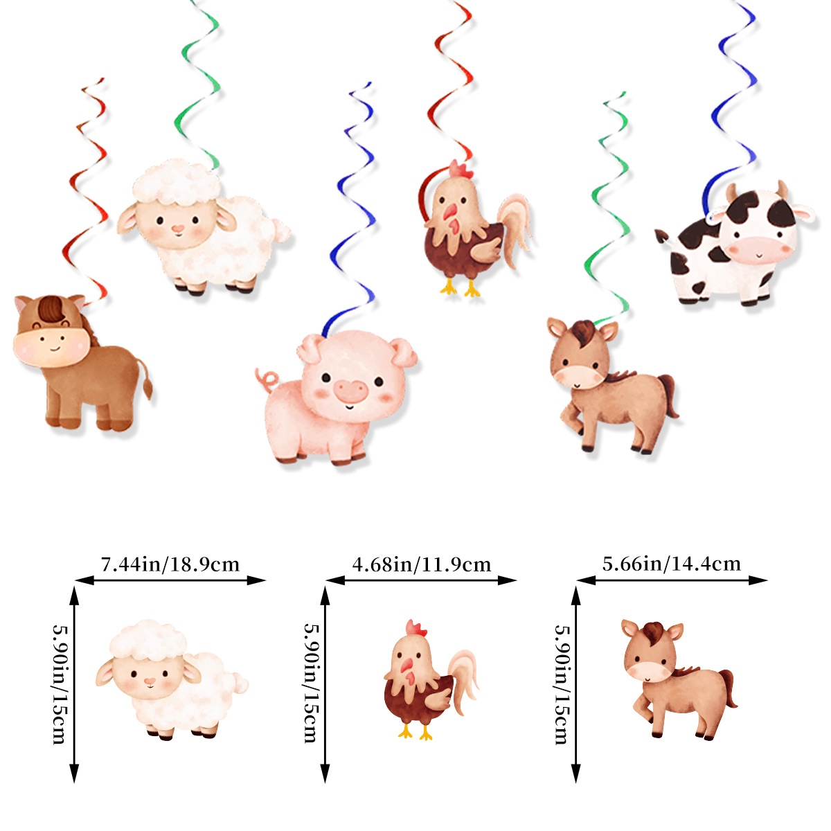 Cartoon Farm Animal Theme Birt - مراجعة Confetti Balloon Set وسعره