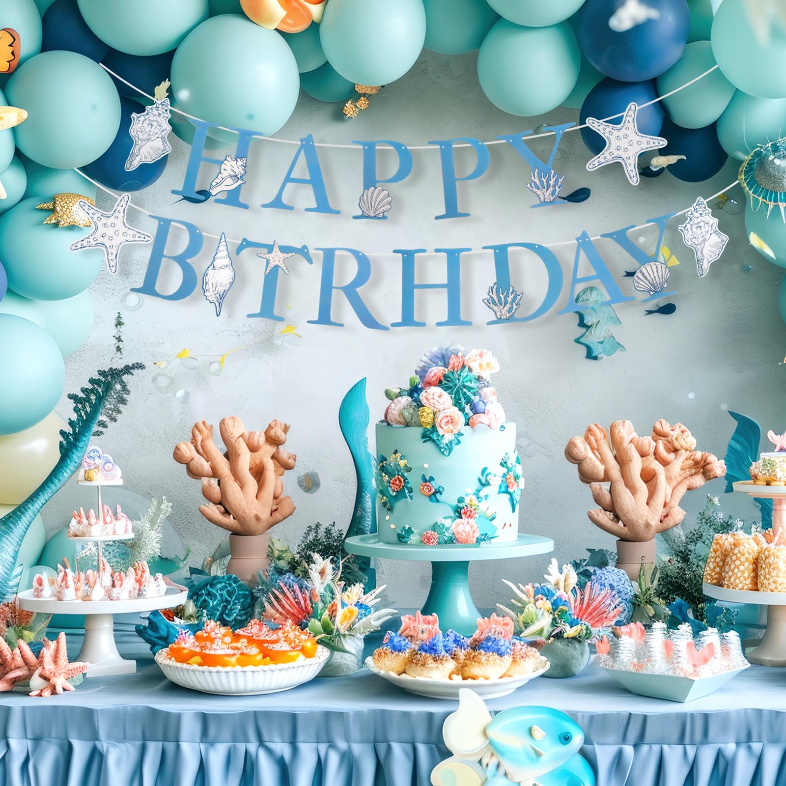 Elegant Ocean Mermaid Birthday - مراجعة Confetti Balloon Set وسعره