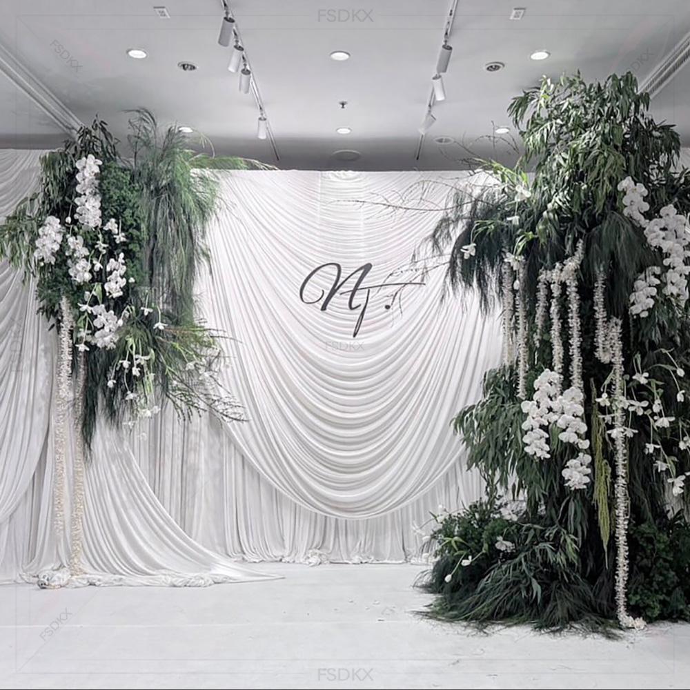 FSDKX Cheap White Ice Silk Clo - مراجعة Wedding Backdrop Curtain وسعره