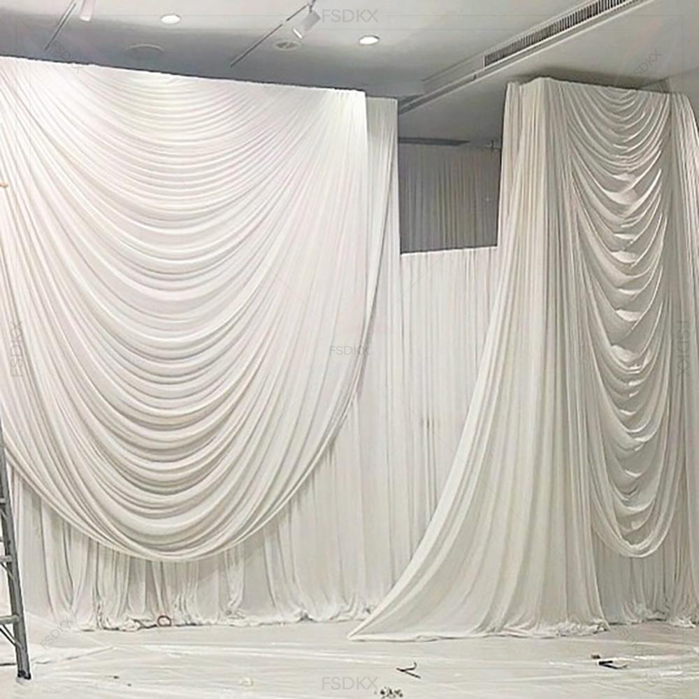 FSDKX Cheap White Ice Silk Clo - مراجعة Wedding Backdrop Curtain وسعره