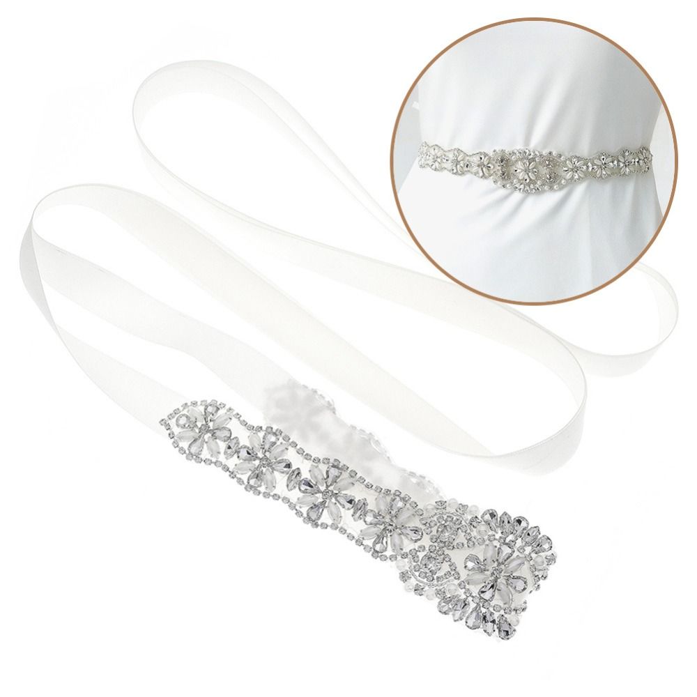 Sweet Silver Wedding Rhineston - مراجعة Bridal Sash Ribbon وسعره