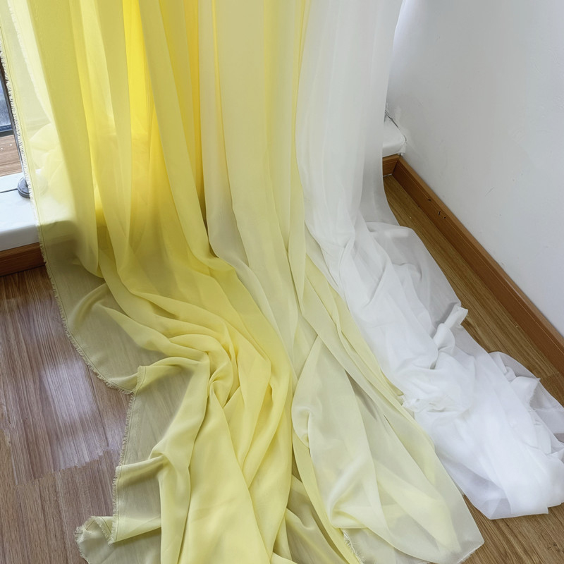 White Yellow Chiffon Fabric Br - مراجعة Wedding Backdrop Curtain وسعره