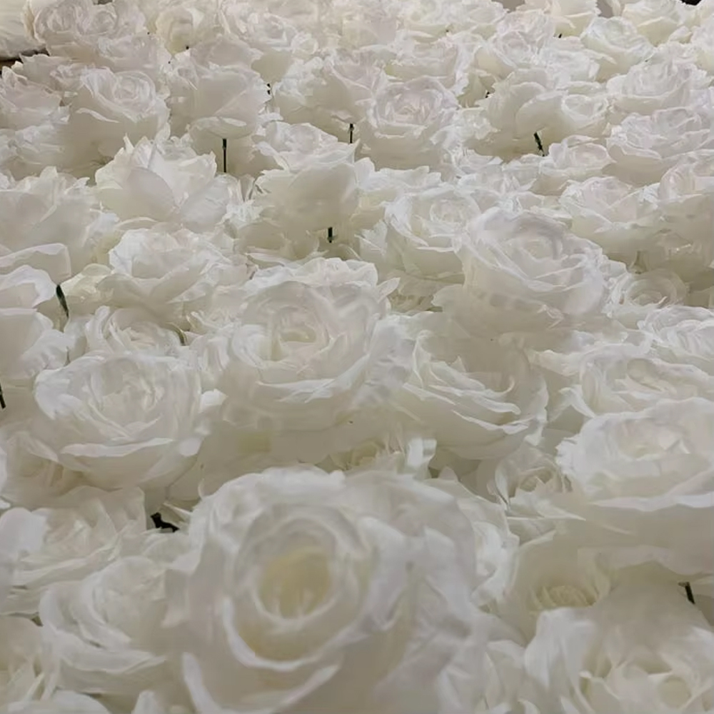 Uflower 3D White Rose Cloth Cu - مراجعة Wedding Backdrop Curtain وسعره