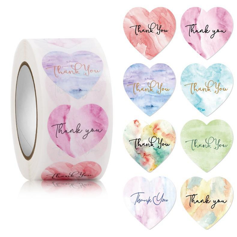 100-500pcs Heart Thank You Sti - مراجعة Wedding Supply Business وسعره