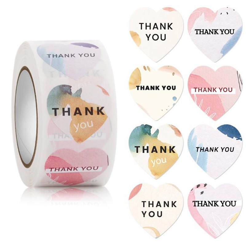 100-500pcs Heart Thank You Sti - مراجعة Wedding Supply Business وسعره