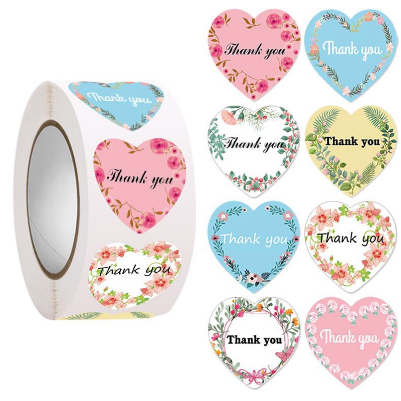 100-500pcs Heart Thank You Sti - مراجعة Wedding Supply Business وسعره