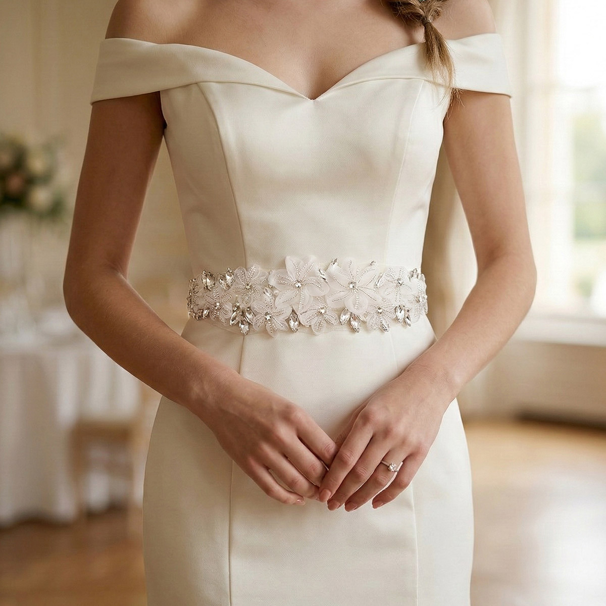 Romantic 3D Floral Bridal Belt - مراجعة Bridal Sash Ribbon وسعره