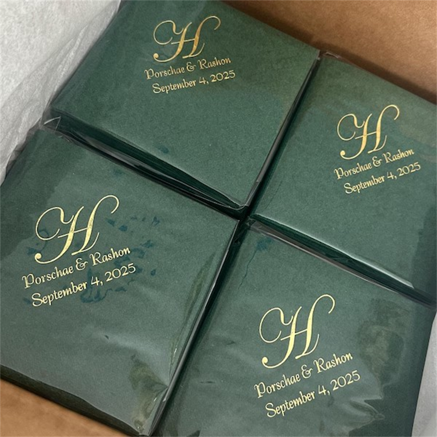 50pcs Custom Wedding Napkins I - مراجعة Supply Wedding Venue وسعره