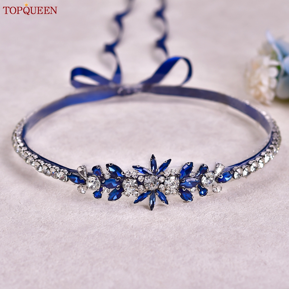 TOPQUEEN Blue Diamond Bridal R - مراجعة Bridal Sash Ribbon وسعره