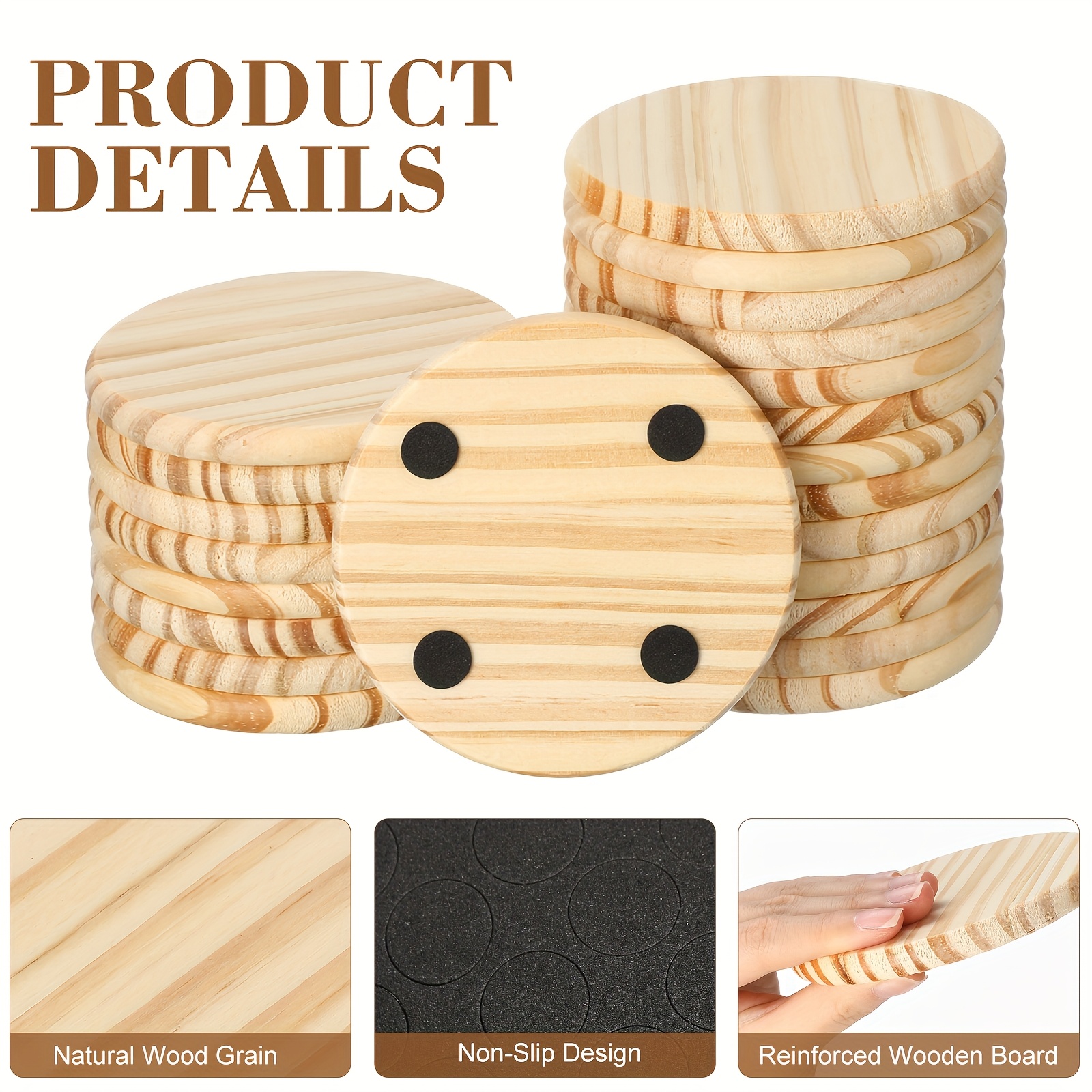 72pcs Unfinished Wood Coasters - مراجعة Wedding Supply Bulk وسعره