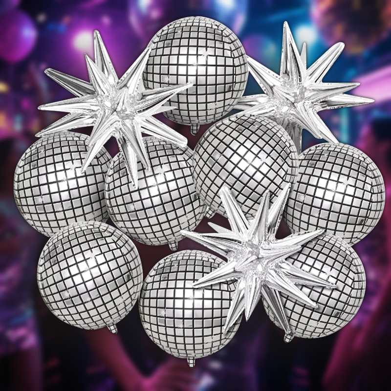 8pcs Silver Disco Explosion St - مراجعة Supply Wedding Venue وسعره