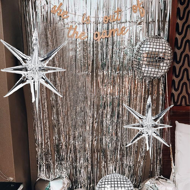 8pcs Silver Disco Explosion St - مراجعة Supply Wedding Venue وسعره