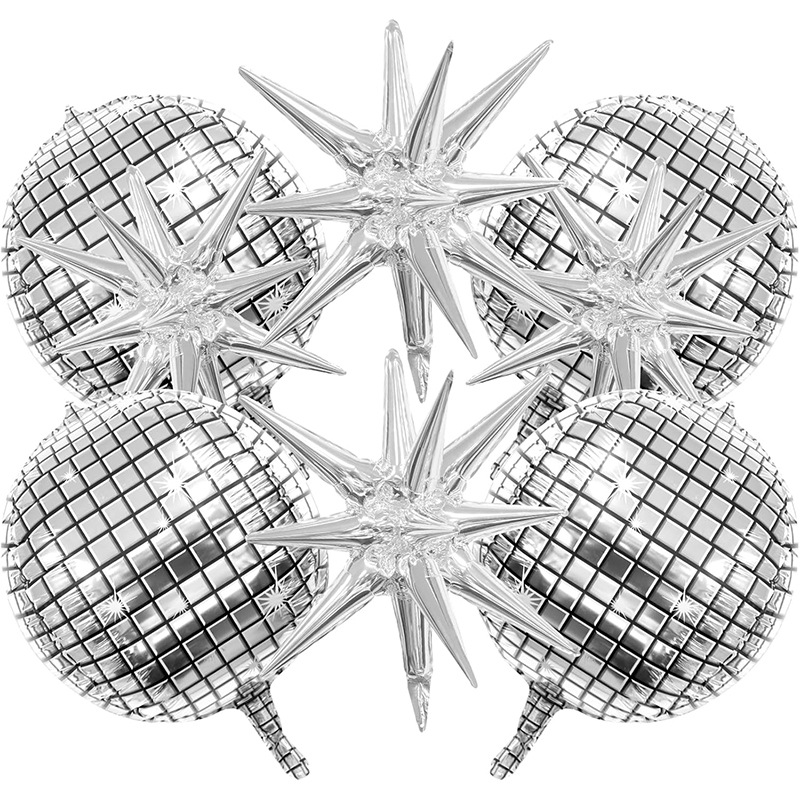 8pcs Silver Disco Explosion St - مراجعة Supply Wedding Venue وسعره