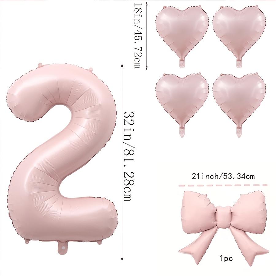6pcs/Set Light Pink Number & H - مراجعة Confetti Balloon Set وسعره