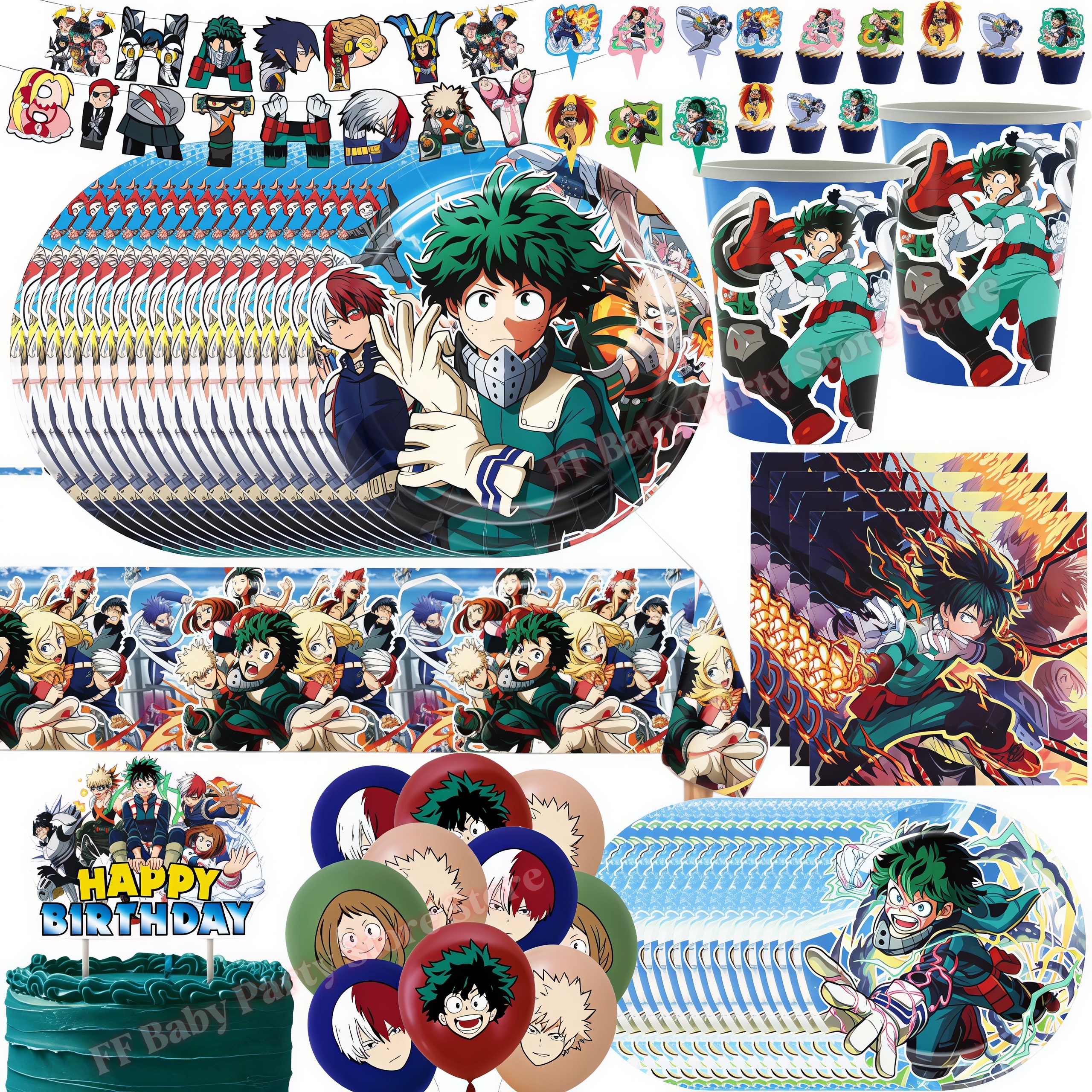 My Heroed Academia Birthday Pa - مراجعة Confetti Balloon Set وسعره