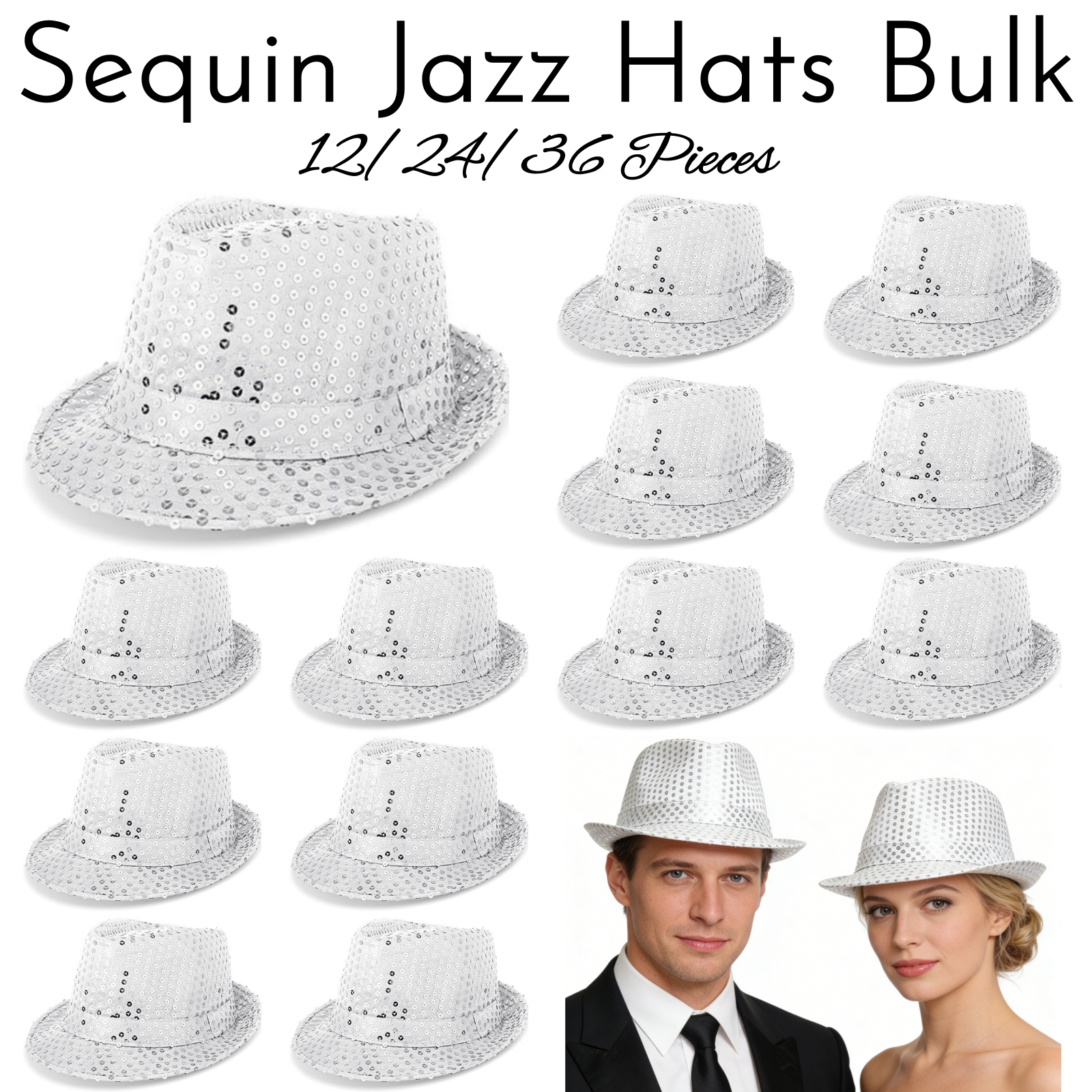 12-36Pcs Sequin Hats Bulk Glit - مراجعة Wedding Supply Bulk وسعره