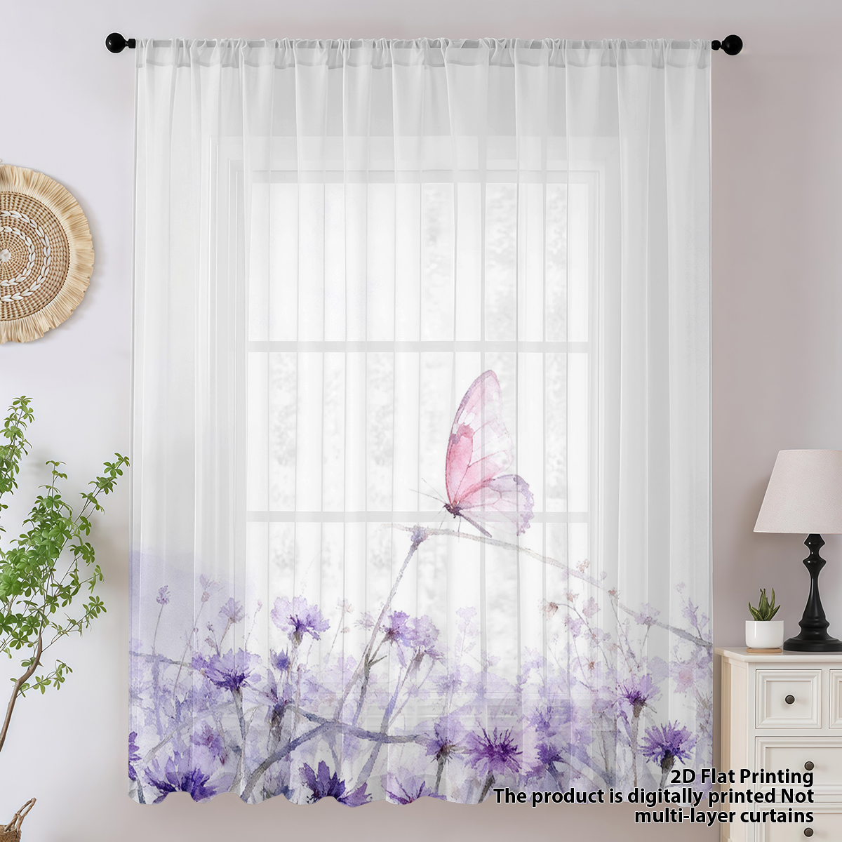 Flower Series Sheer Curtain, G - مراجعة Good Floral & Wedding Decor Supply وسعره