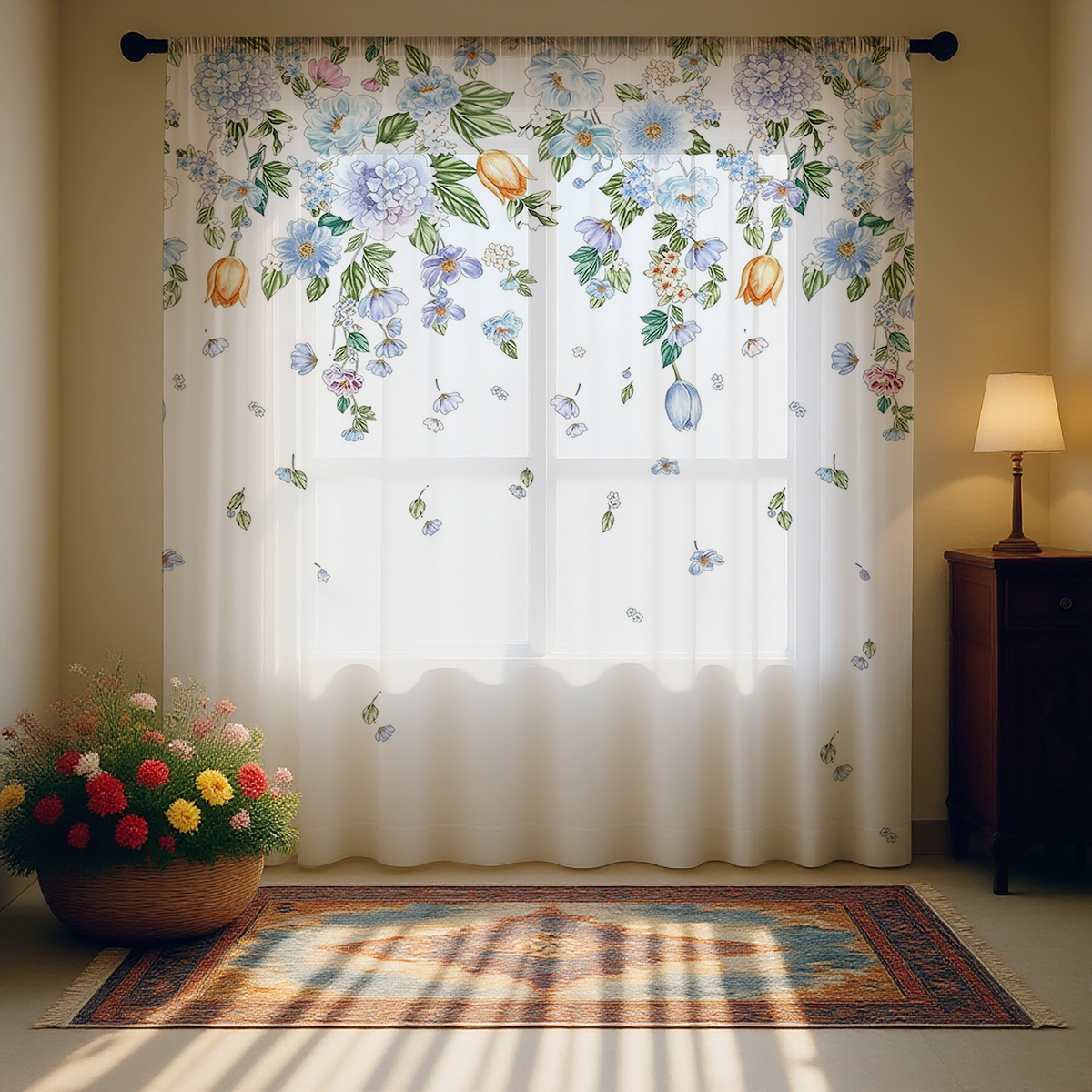 Floral Sheer Curtain, Good Qua - مراجعة Good Floral & Wedding Decor Supply وسعره