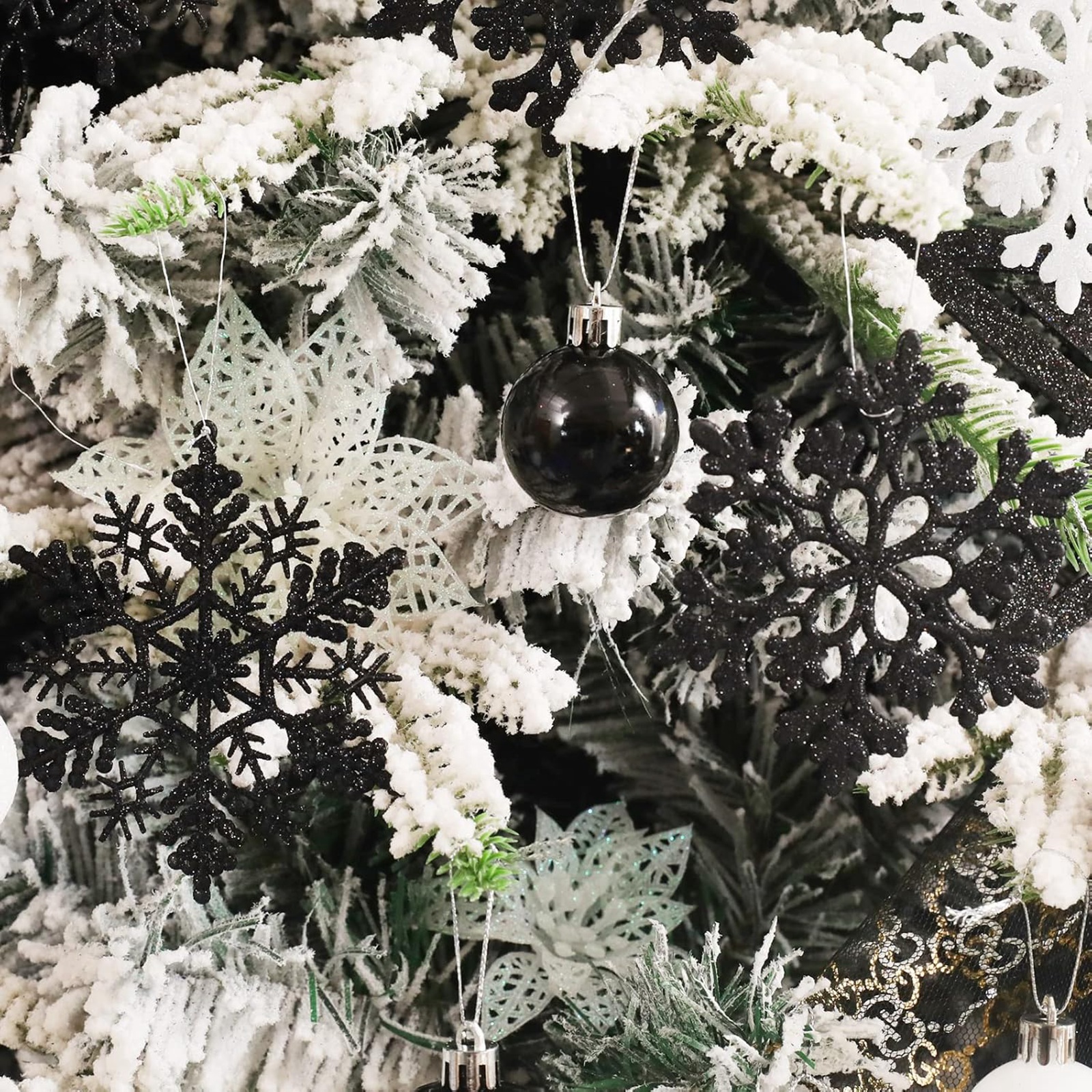 12pcs/set Black Plastic Snowfl - مراجعة Supply Wedding Venue وسعره