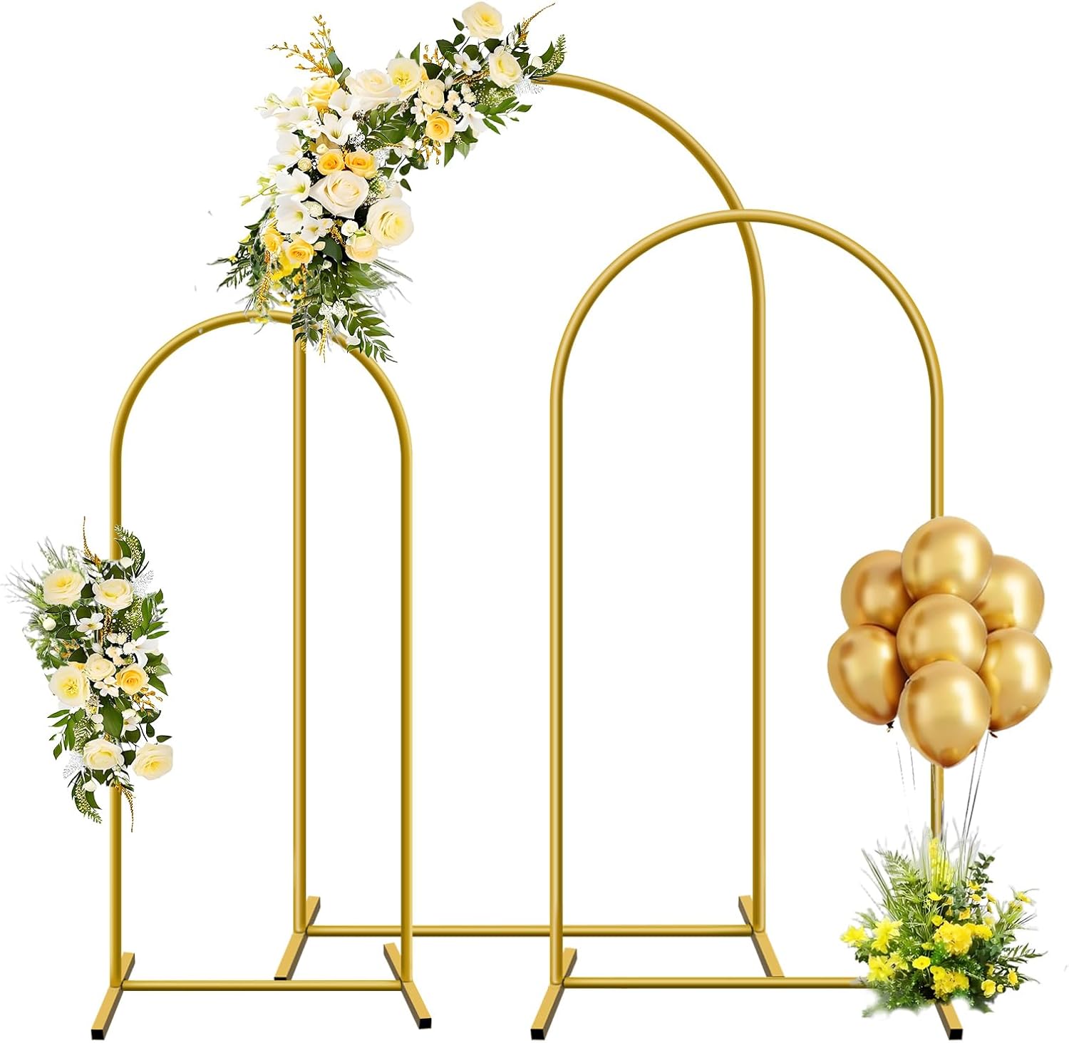 1pc Gold Metal Arch Backdrop S - مراجعة Confetti Balloon Set وسعره