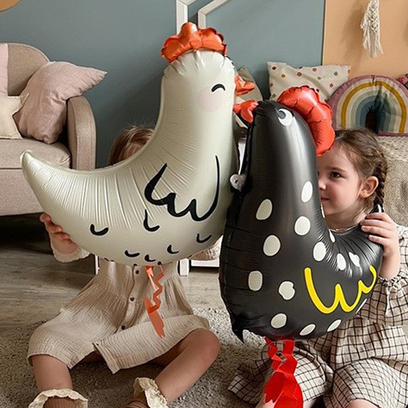 2Pcs Chicken-Shaped Aluminum F - مراجعة Confetti Balloon Set وسعره