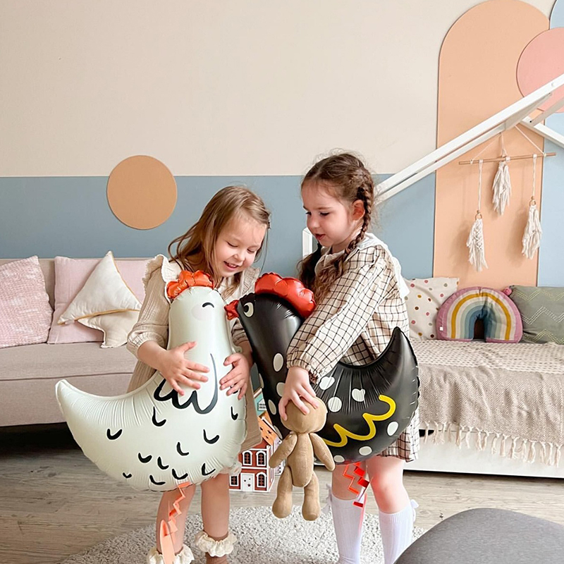 2Pcs Chicken-Shaped Aluminum F - مراجعة Confetti Balloon Set وسعره