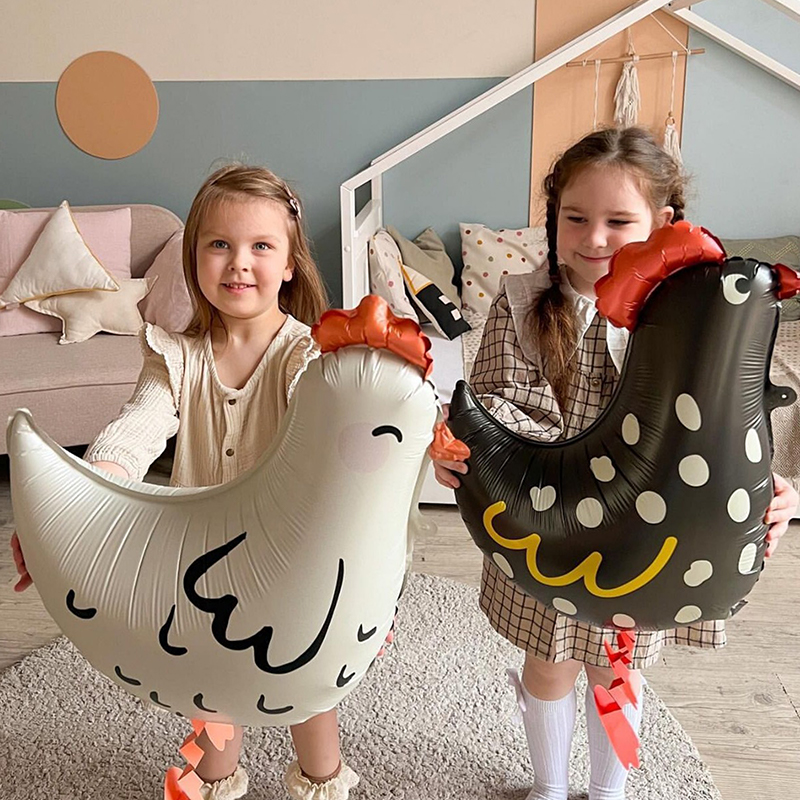 2Pcs Chicken-Shaped Aluminum F - مراجعة Confetti Balloon Set وسعره