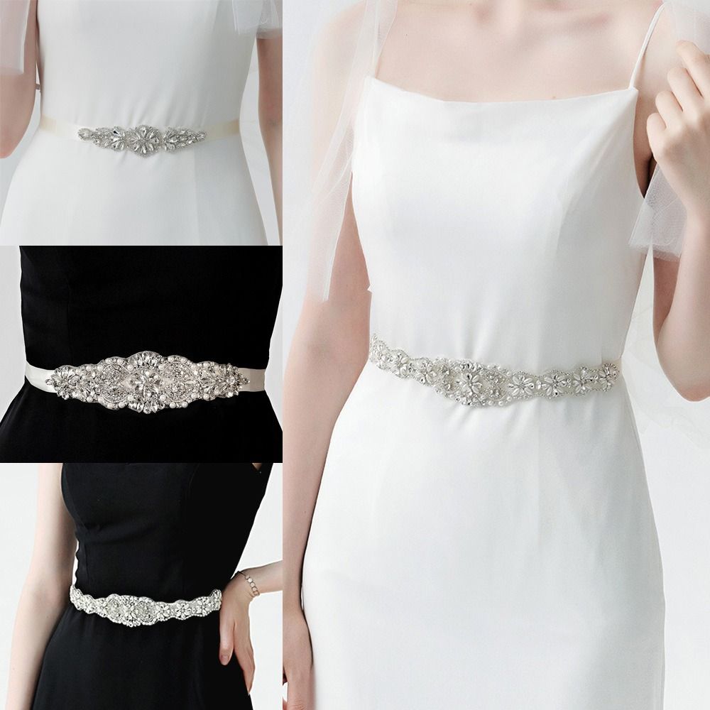Sweet Silver Wedding Rhineston - مراجعة Bridal Sash Ribbon وسعره