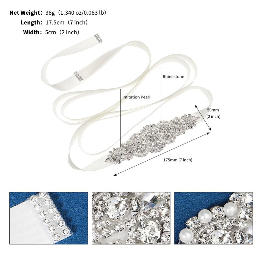 Sweet Silver Wedding Rhineston - مراجعة Bridal Sash Ribbon وسعره