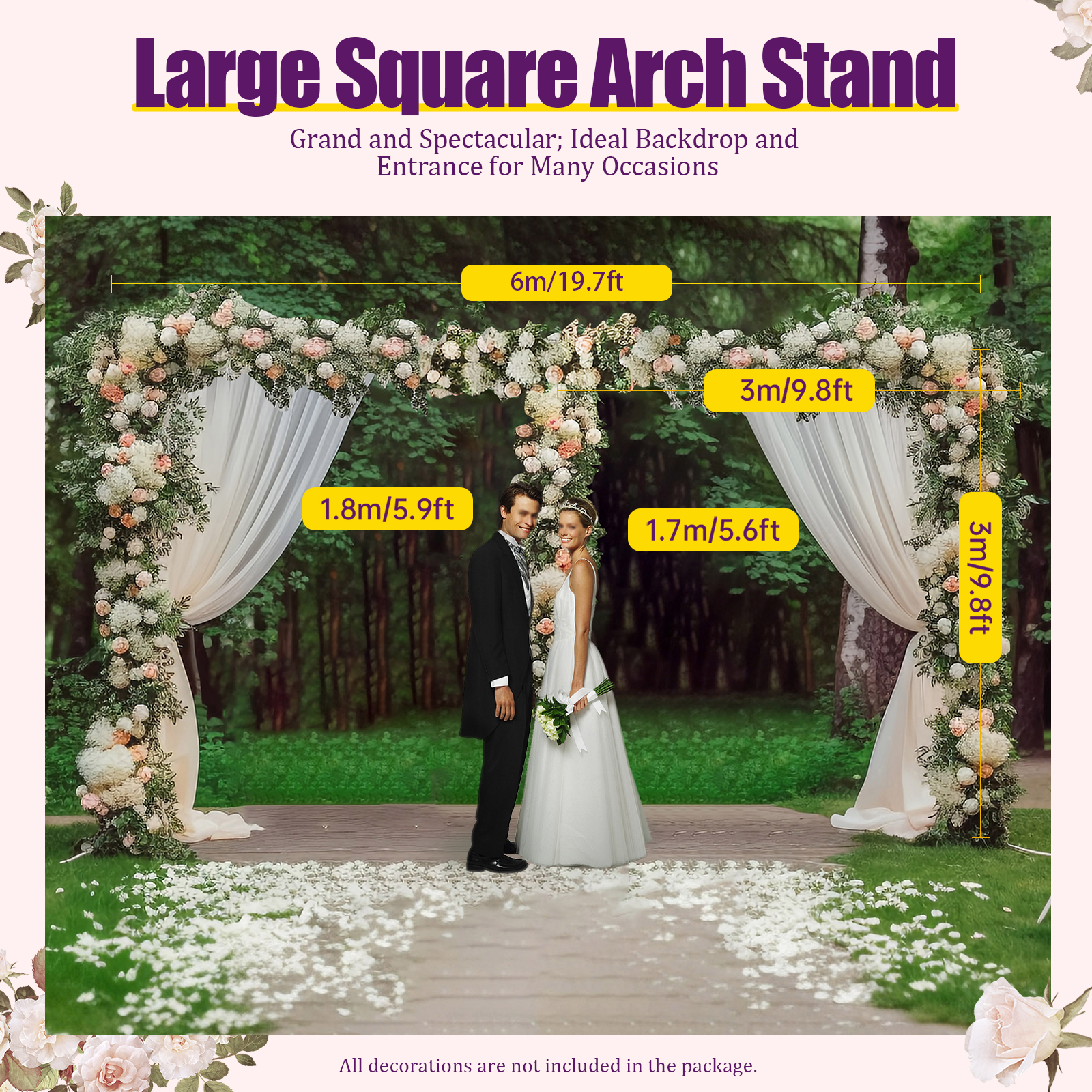 3x6m/10x20ft Metal Wedding Arc - مراجعة Wedding Backdrop Curtain وسعره
