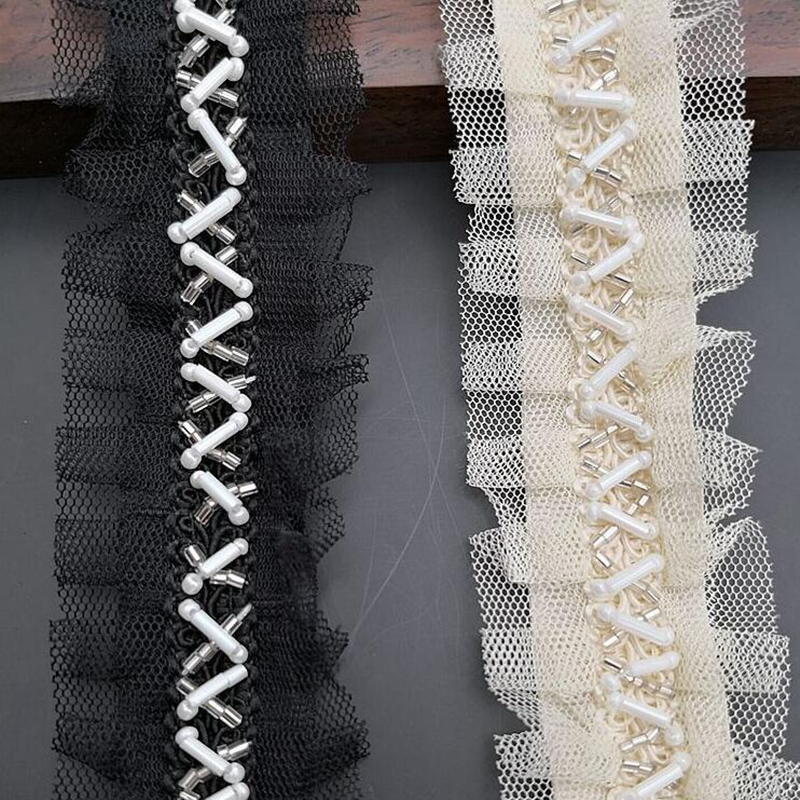1 yard 1.5cm Ivory Pearl Beade - مراجعة Bridal Sash Ribbon وسعره