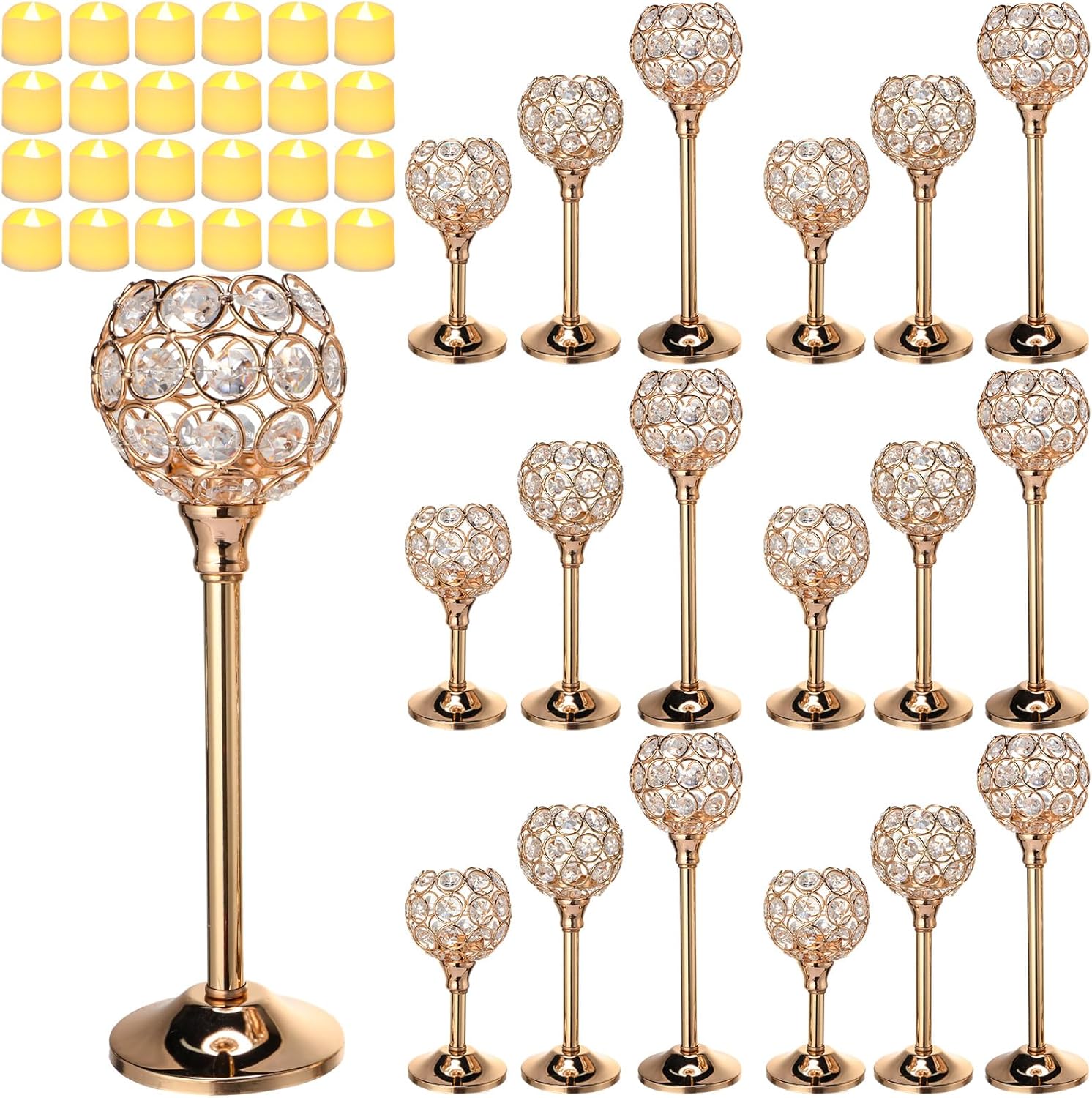 42 Pcs Crystal Candle Holders  - مراجعة Wedding Led وسعره