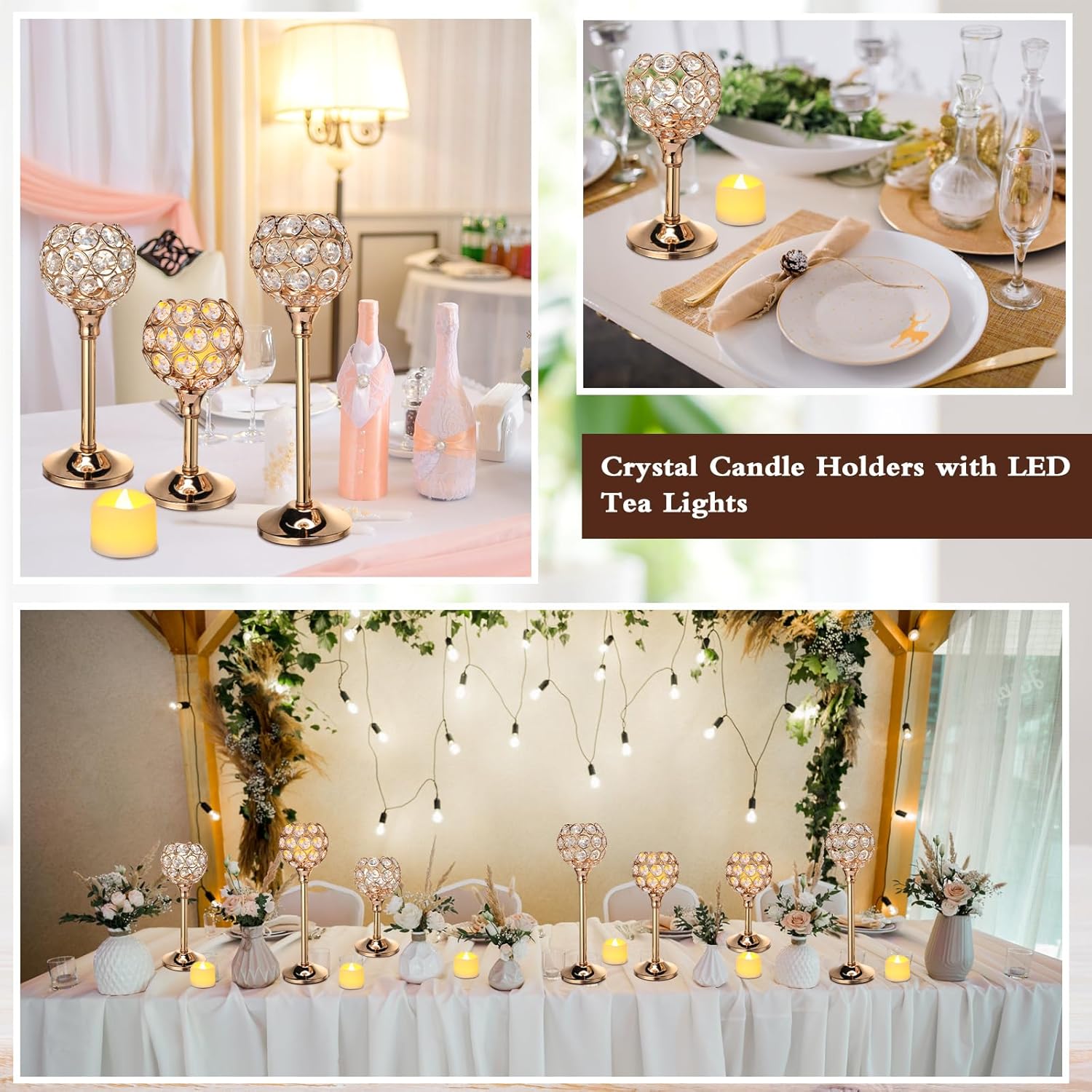 42 Pcs Crystal Candle Holders  - مراجعة Wedding Led وسعره