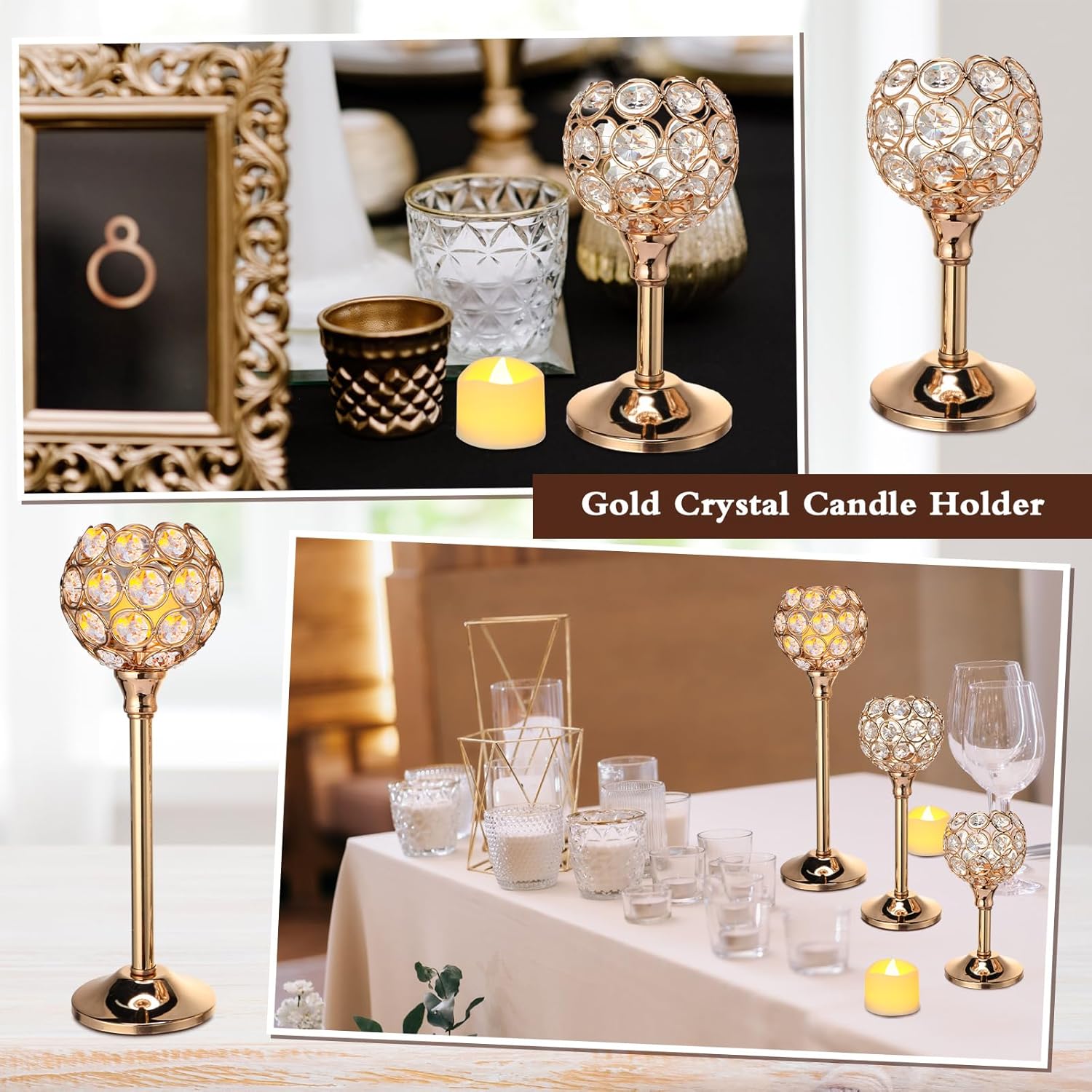 42 Pcs Crystal Candle Holders  - مراجعة Wedding Led وسعره