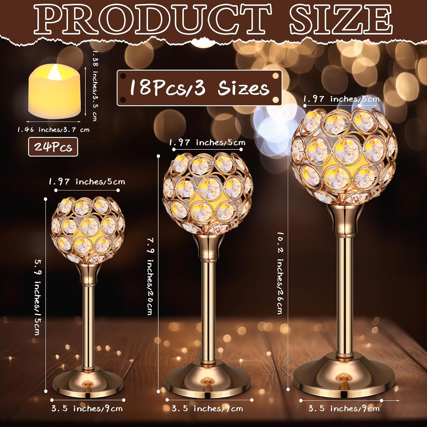 42 Pcs Crystal Candle Holders  - مراجعة Wedding Led وسعره